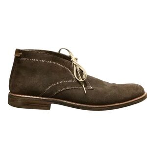 Johnston & Murphy J. Murphy Brown Suede Chukka Boots with Stitch Academia sz 12M